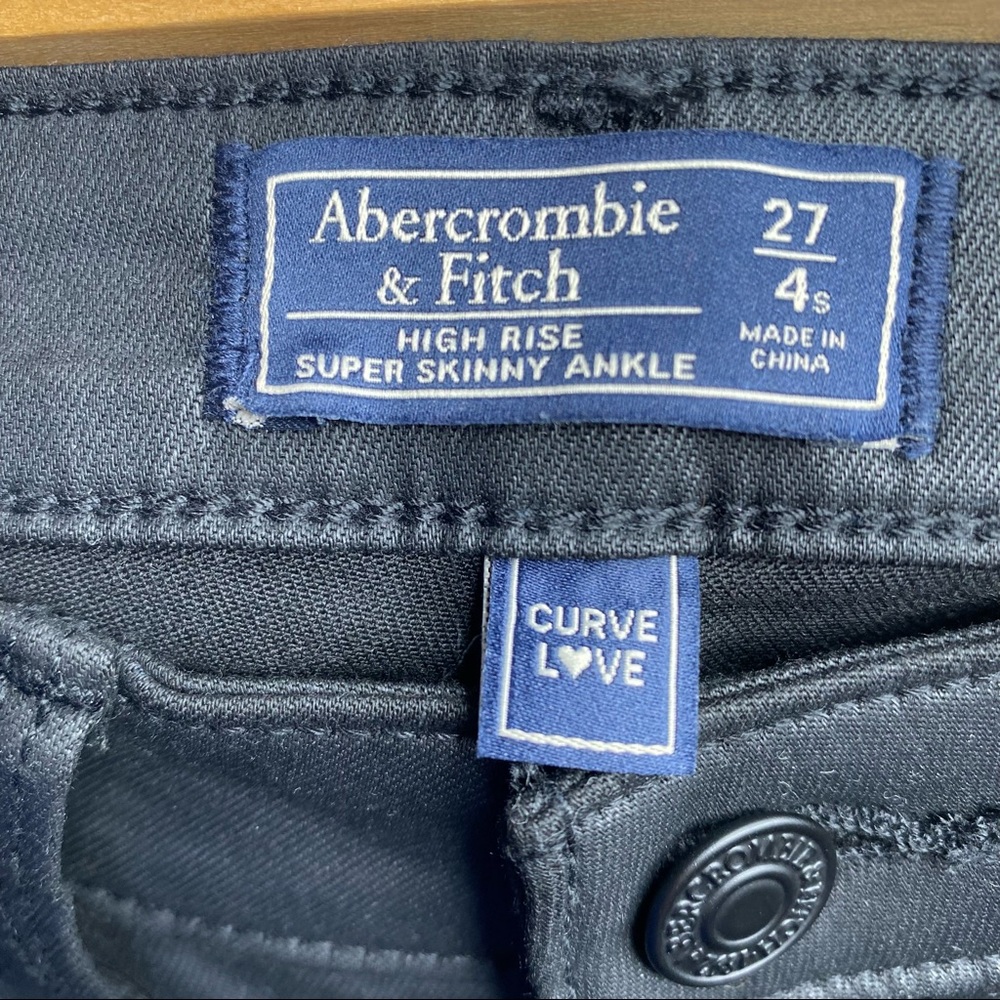 Abercrombie Curve Love High Rise Super Skinny Coated Ankle Jeans - Picture 3 of 5